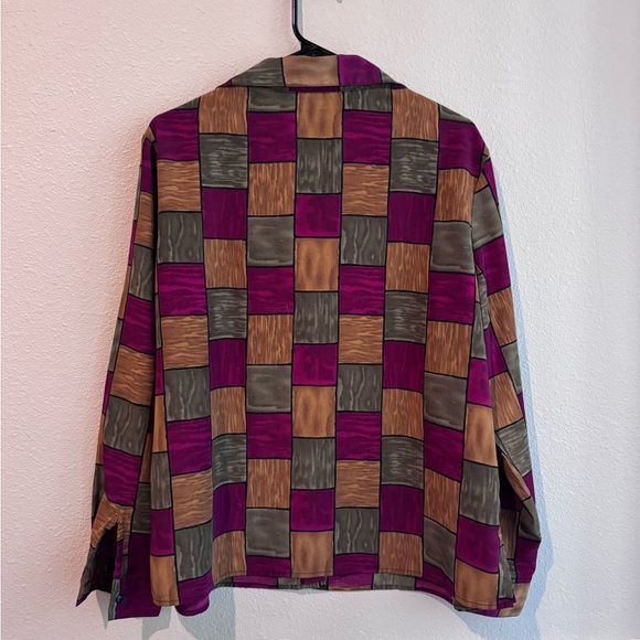 Vintage Unisex Patchwork Patterned Button Down Shirt - Picture 4 of 5